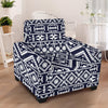 Blue White Tribal Aztec Armchair Slipcover