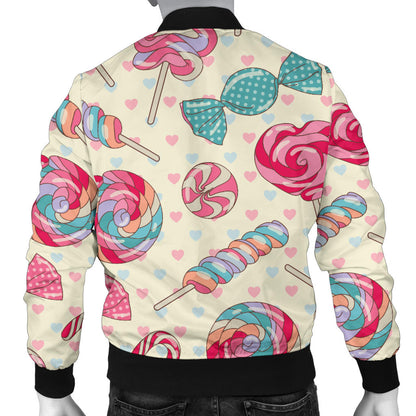 Candy Pattern Print Design CA04 Men Bomber Jacket