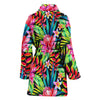 Heliconia Pattern Print Design HL02 Women Bathrobe