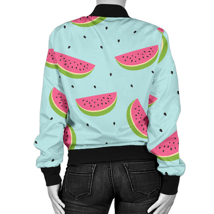 Watermelon Pattern Print Design WM06 Women Bomber Jacket
