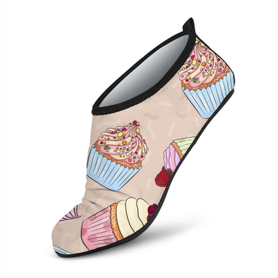 Cupcake Pattern Print Design CP06 Aqua Water Shoes