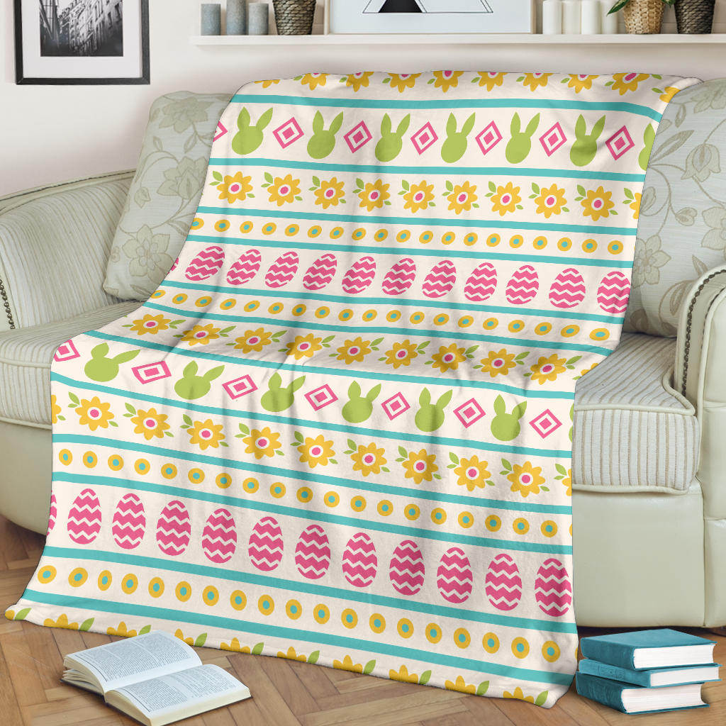 Easter Eggs Pattern Print Design RB016 Fleece Blanket
