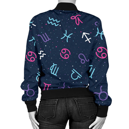 Constellation Pattern Print Design 04 Women's Bomber Jacket
