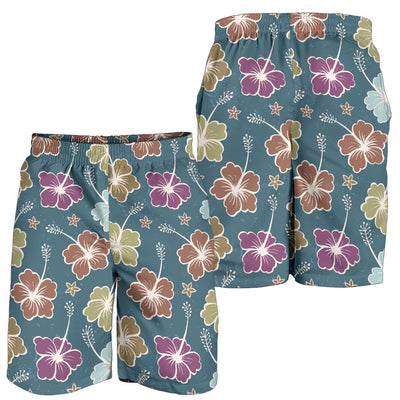 Hibiscus Pattern Print Design HB033 Mens Shorts