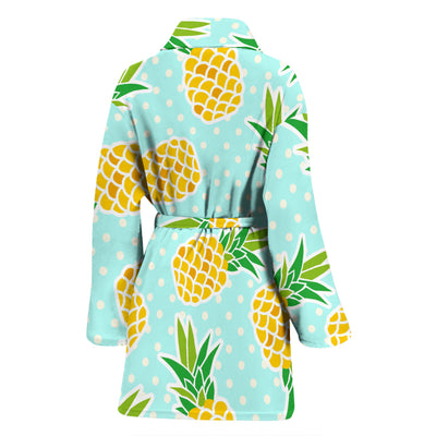 Pineapple Pattern Print Design PP01 Women Bathrobe