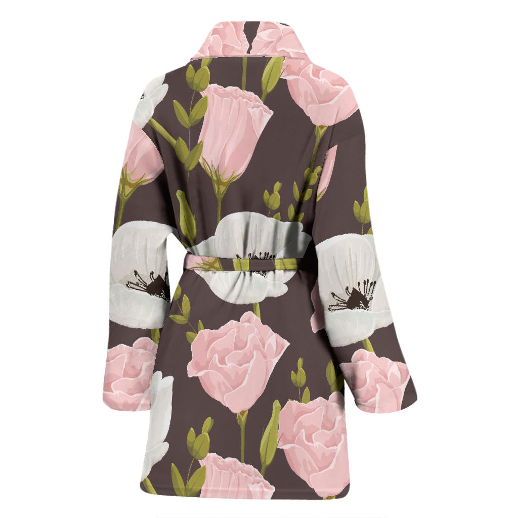 Anemone Pattern Print Design AM011 Women Bathrobe
