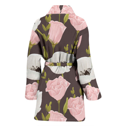 Anemone Pattern Print Design AM011 Women Bathrobe