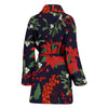 Poinsettia Pattern Print Design POT02 Women Bathrobe