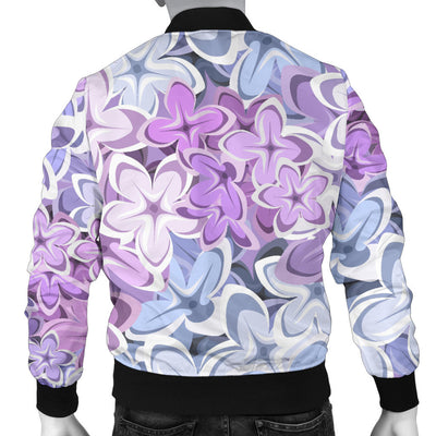 Lilac Pattern Print Design LI01 Men Bomber Jacket