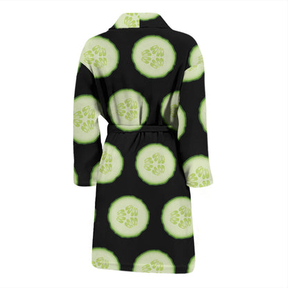 Cucumber Pattern Print Design CC02 Men Bathrobe