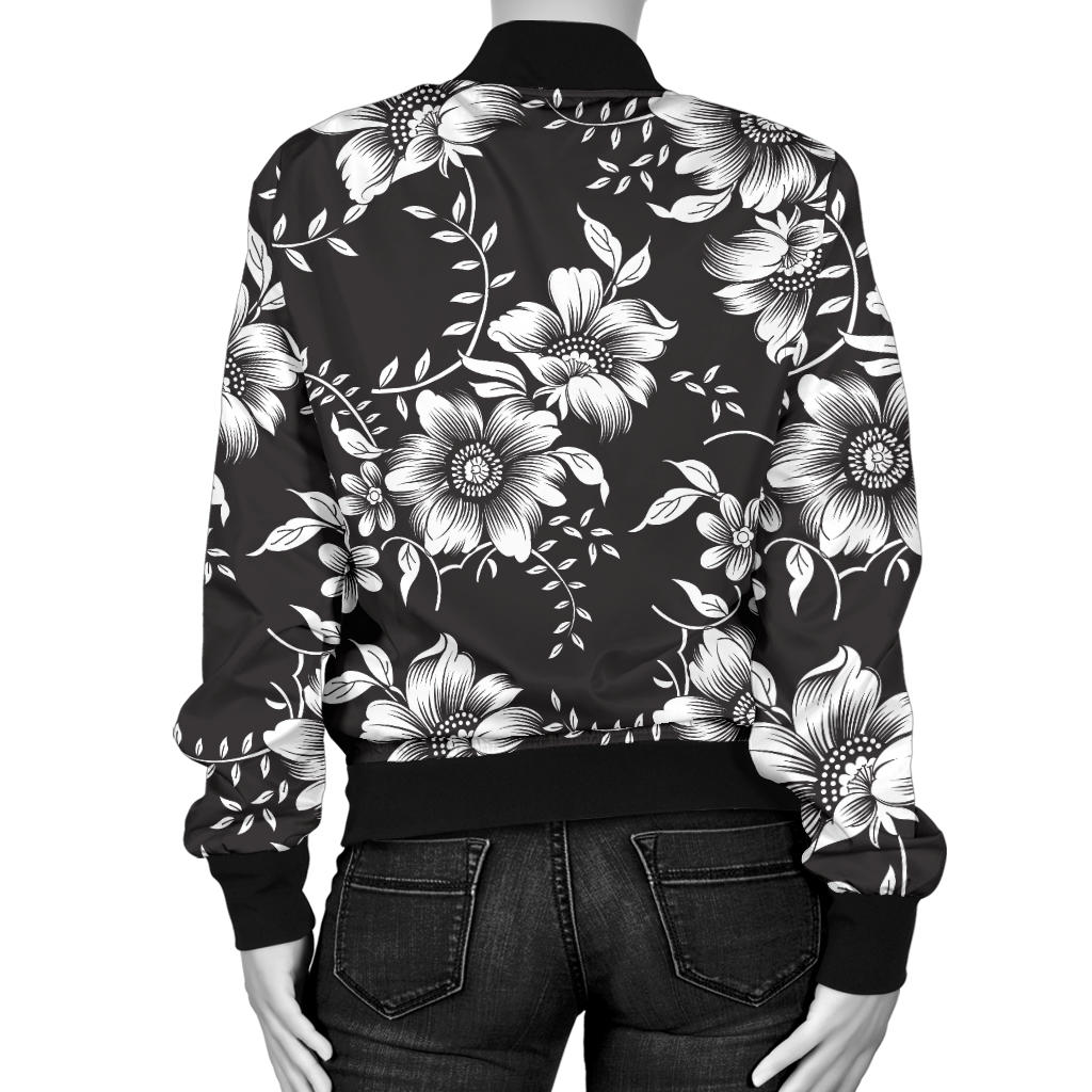 Gerberas Pattern Print Design GB02 Women Bomber Jacket