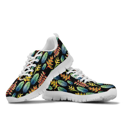 Heliconia Pattern Print Design HL03 Sneakers White Bottom Shoes