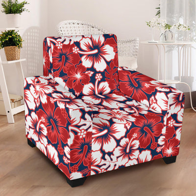 Red Hibiscus Pattern Print Design HB01 Armchair Slipcover