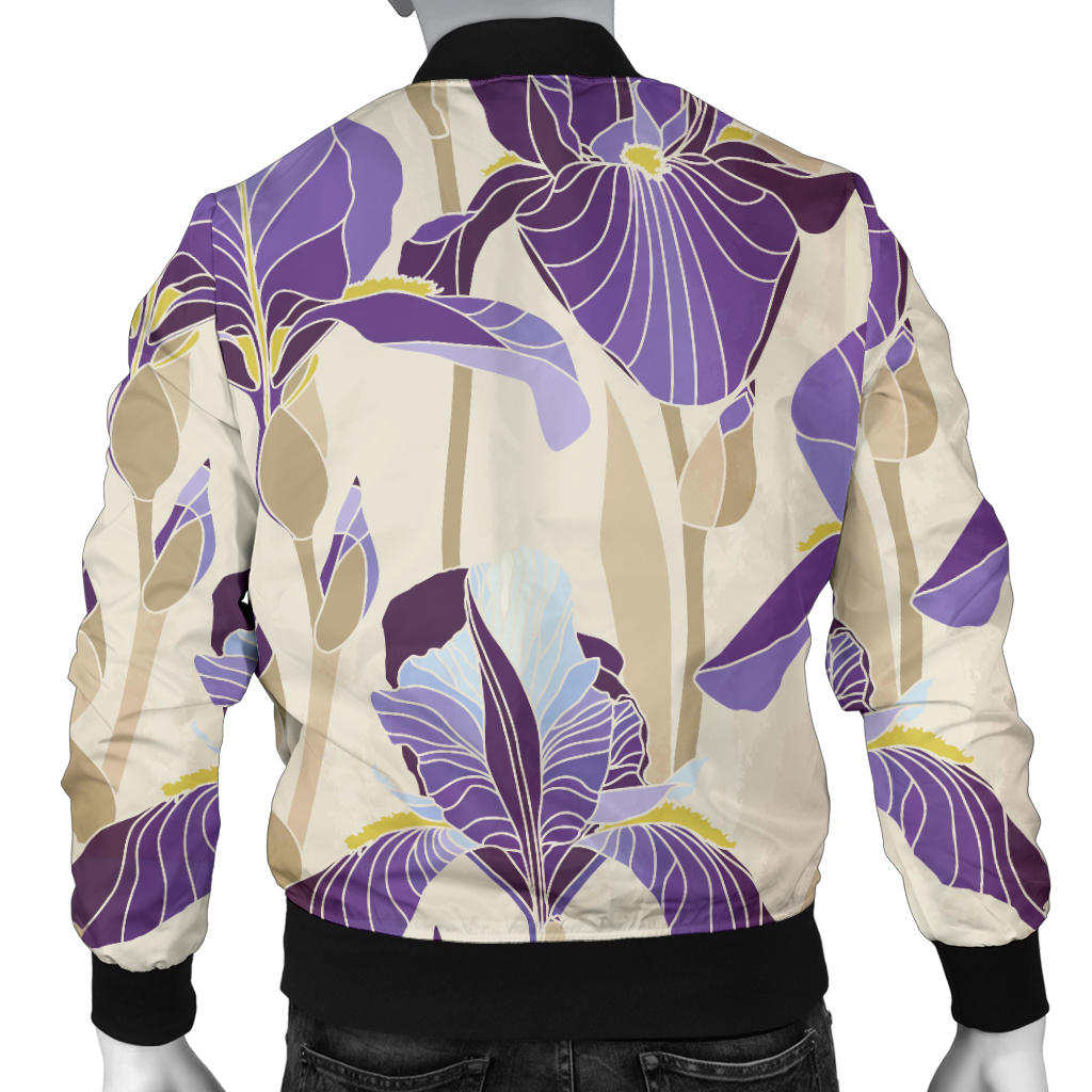 Iris Pattern Print Design IR02 Men Bomber Jacket