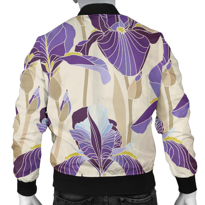 Iris Pattern Print Design IR02 Men Bomber Jacket