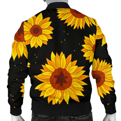 Sunflower Pattern Print Design SF09 Men Bomber Jacket