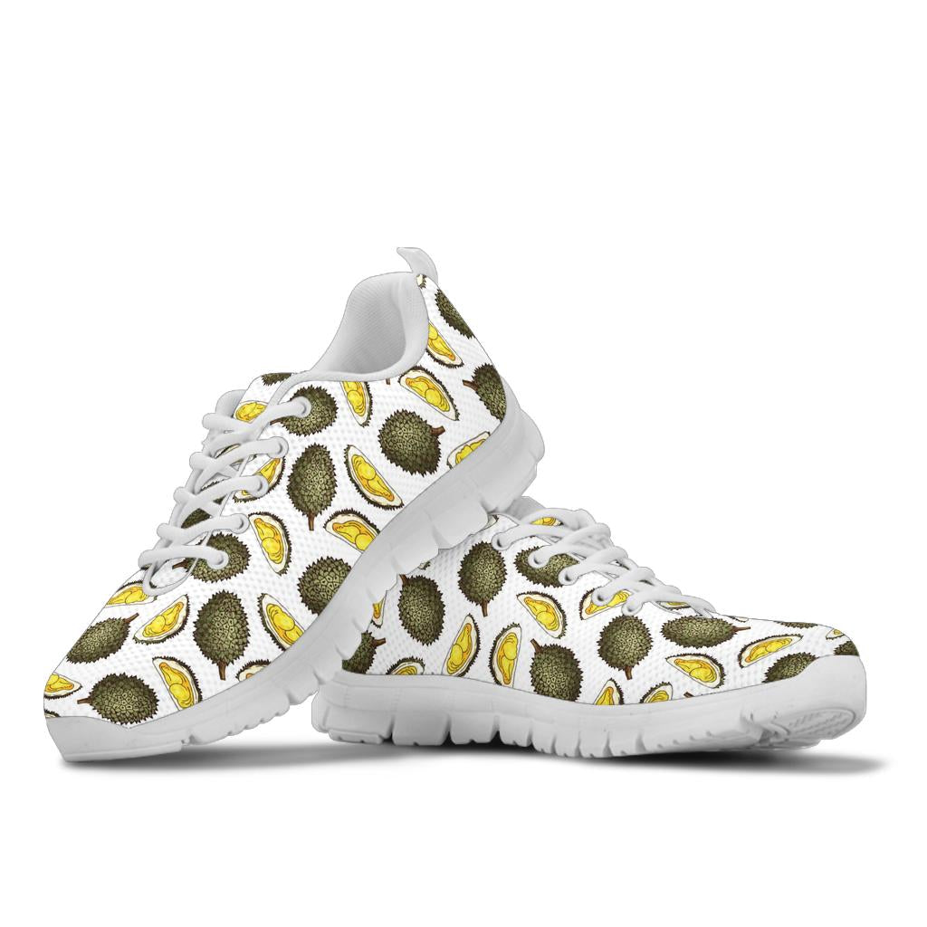 Durian Pattern Print Design DR03 Sneakers White Bottom Shoes