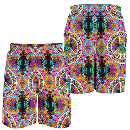 Peace Sign Pattern Print Design A03 Mens Shorts