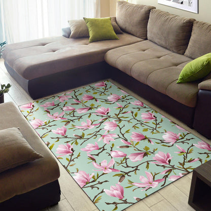Magnolia Pattern Print Design MAG04 Area Rugs
