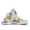 Colorful Tropical Palm Leaves Sneakers White Bottom Shoes