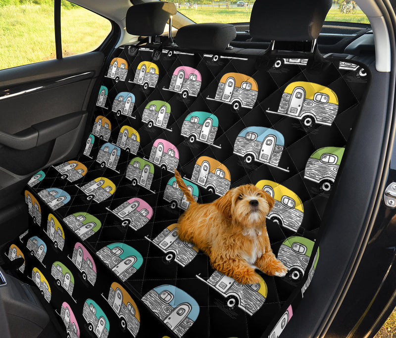 Camper Pattern Camping Themed No 2 Print Rear Dog  Seat Cover