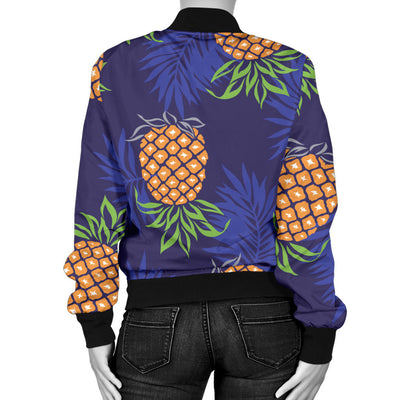 Pineapple Pattern Print Design PP02 Women Bomber Jacket