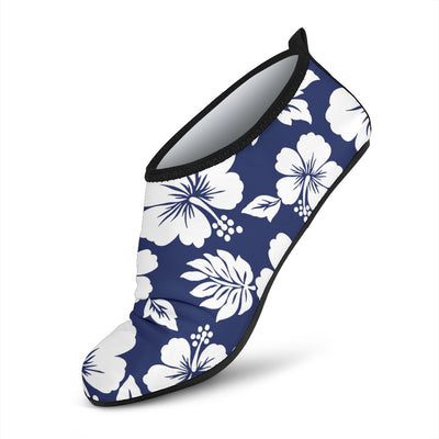 Hibiscus Pattern Print Design HB012 Aqua Water Shoes