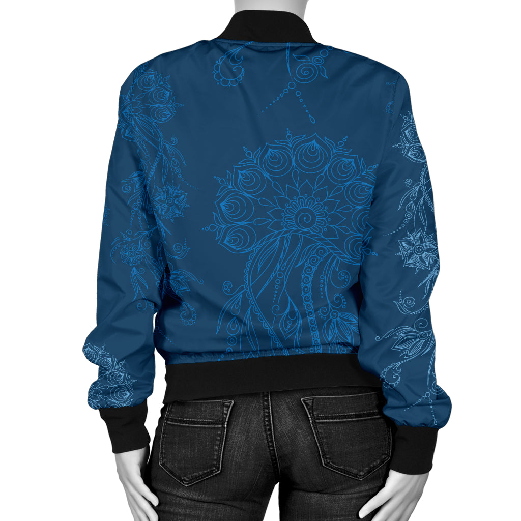Jellyfish Pattern Print Design 01 Women's Bomber Jacket
