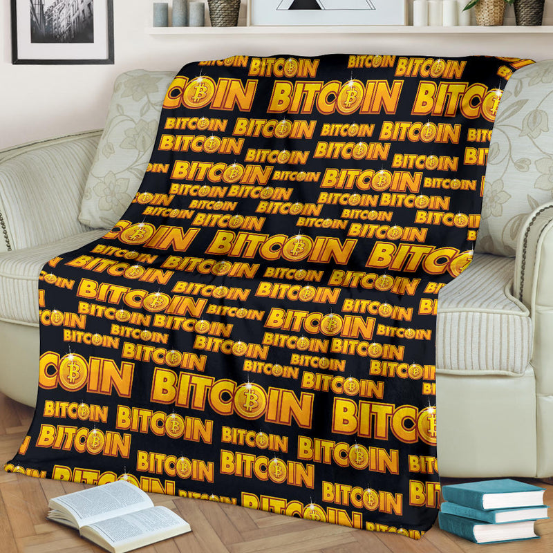 Bitcoin Pattern Print Design DO03 Fleece Blanket