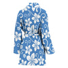 Hibiscus Pattern Print Design HB09 Women Bathrobe