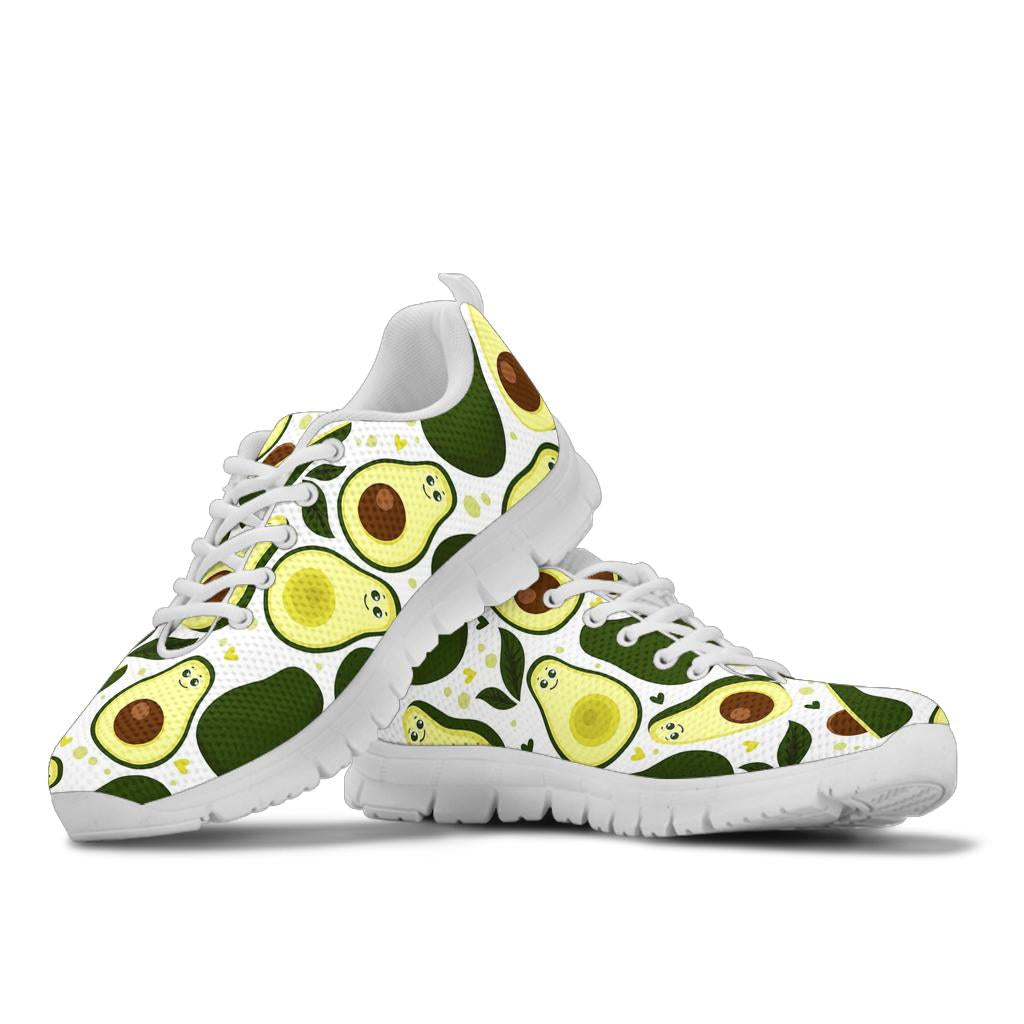 Avocado Pattern Print Design AC06 Sneakers White Bottom Shoes