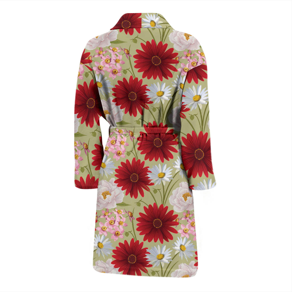 Gerberas Pattern Print Design GB07 Men Bathrobe