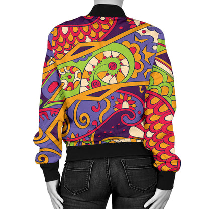 Funky Retro Pattern Print Design A04 Women's Bomber Jacket