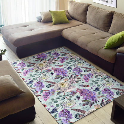 Lilac Pattern Print Design LI06 Area Rugs