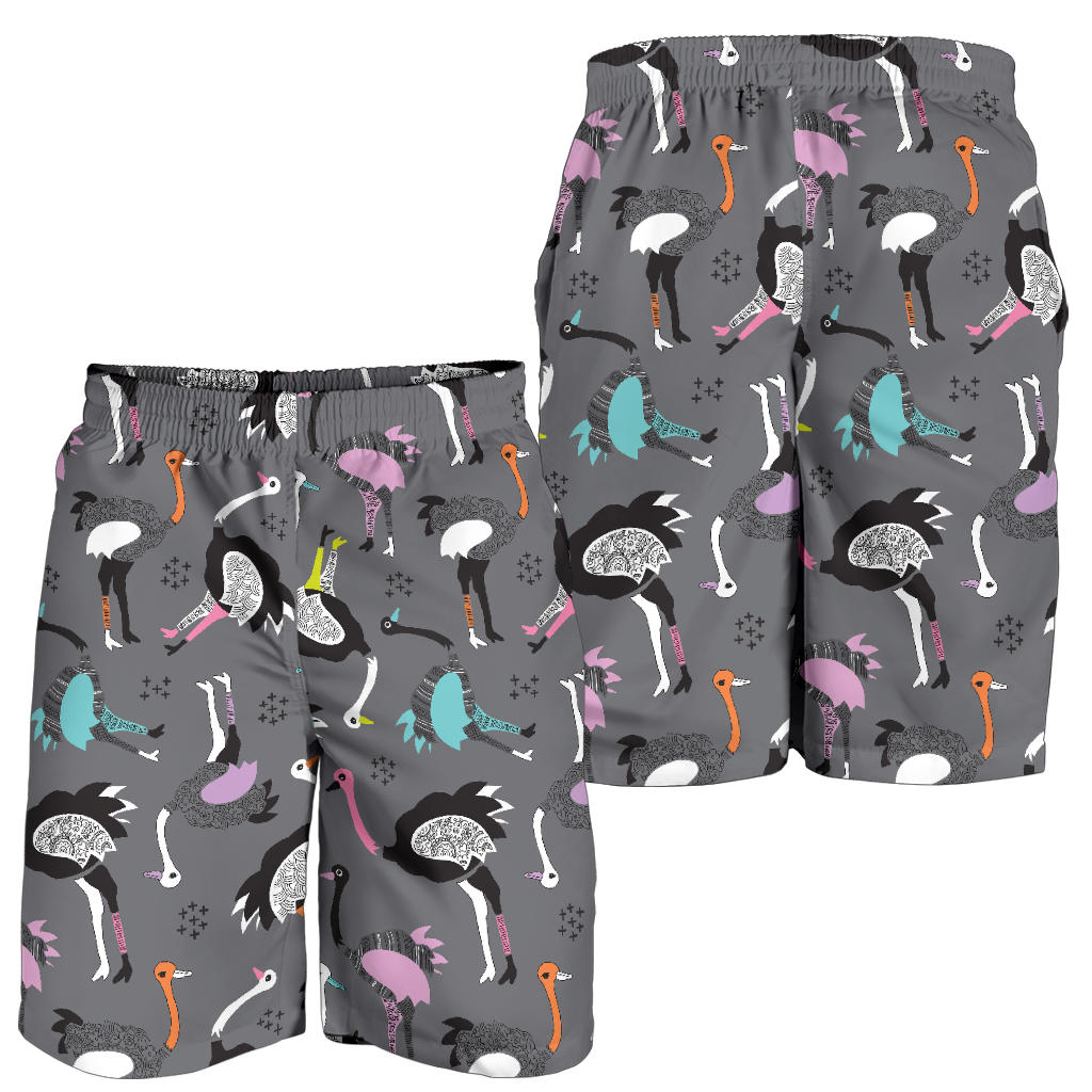Ostrich Pattern Print Design 01 Mens Shorts
