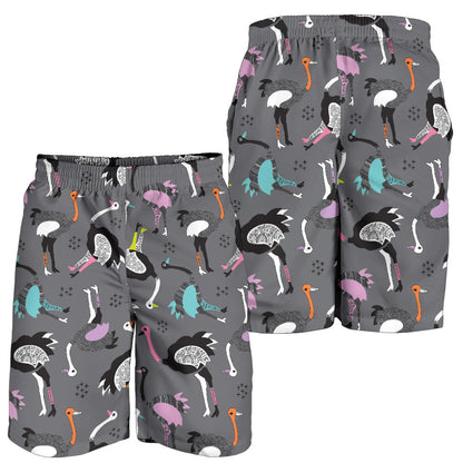 Ostrich Pattern Print Design 01 Mens Shorts
