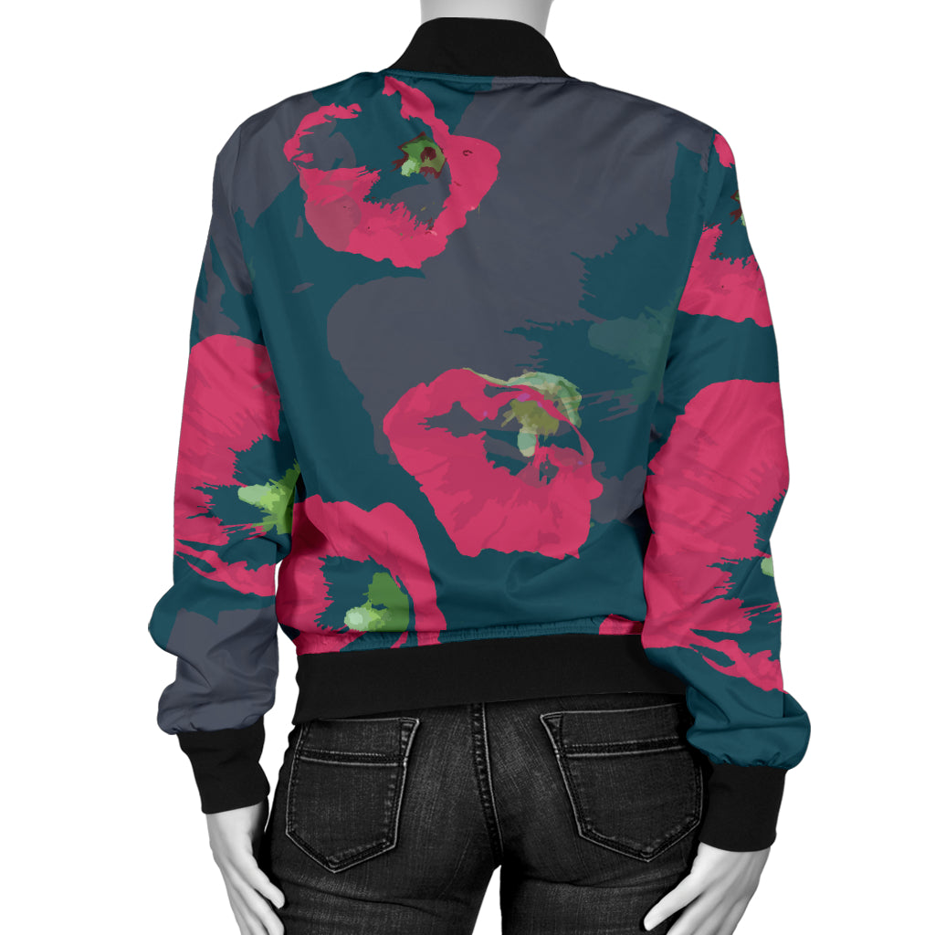 Morning Glory Pattern Print Design 01 Women's Bomber Jacket