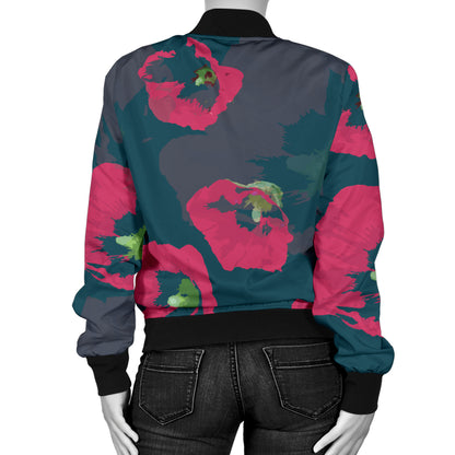 Morning Glory Pattern Print Design 01 Women's Bomber Jacket