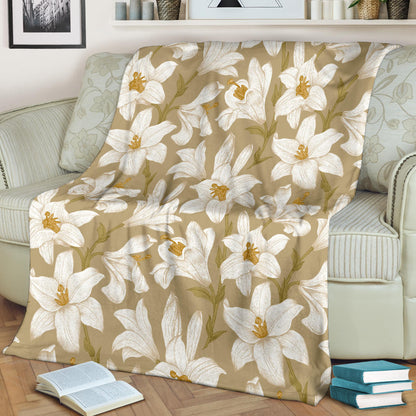Lily Pattern Print Design LY07 Fleece Blanket
