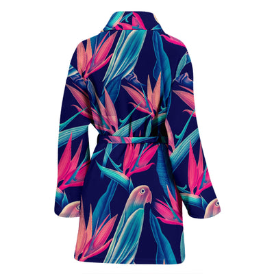 Tropical Flower Pattern Print Design TF024 Women Bathrobe