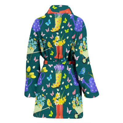 Gardening Pattern Print Design G08 Women Bathrobe