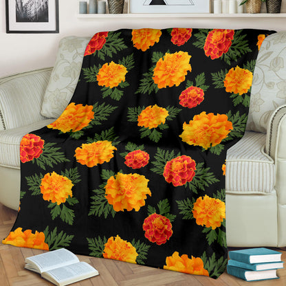 Marigold Pattern Print Design MR05 Fleece Blanket