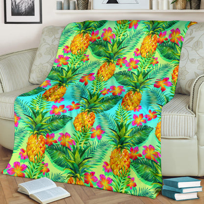 Pineapple Pattern Print Design PP010 Fleece Blanket