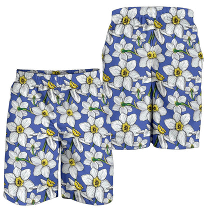 Daffodils Pattern Print Design DF08 Mens Shorts