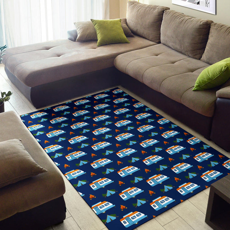 Camper Pattern Camping Themed No 3 Print Area Rugs