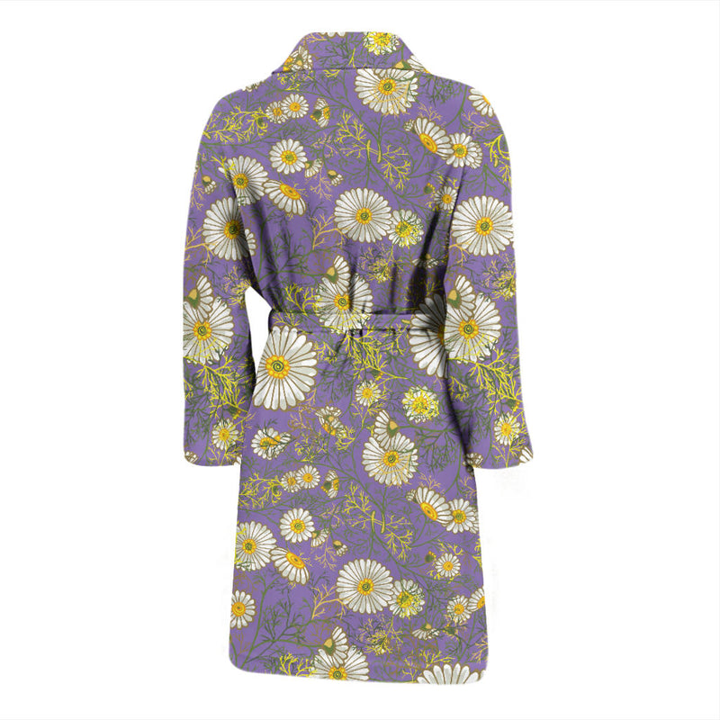 Daisy Pattern Print Design DS011 Men Bathrobe