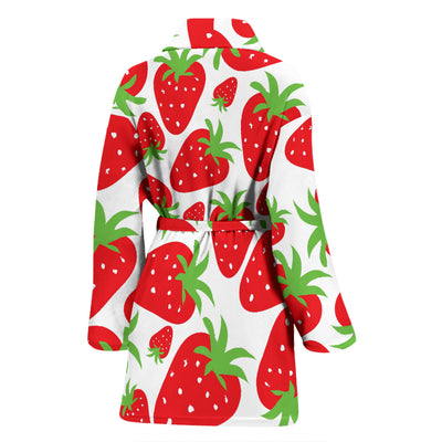 Strawberry Pattern Print Design SB01 Women Bathrobe