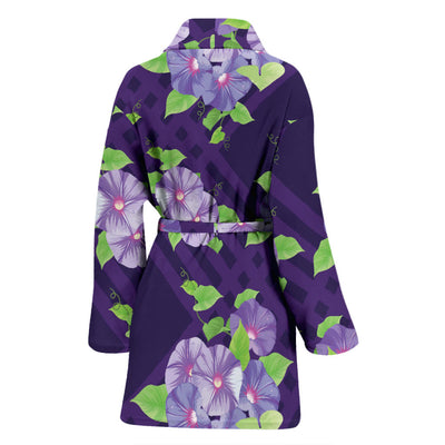 Morning Glory Pattern Print Design MG03 Women Bathrobe