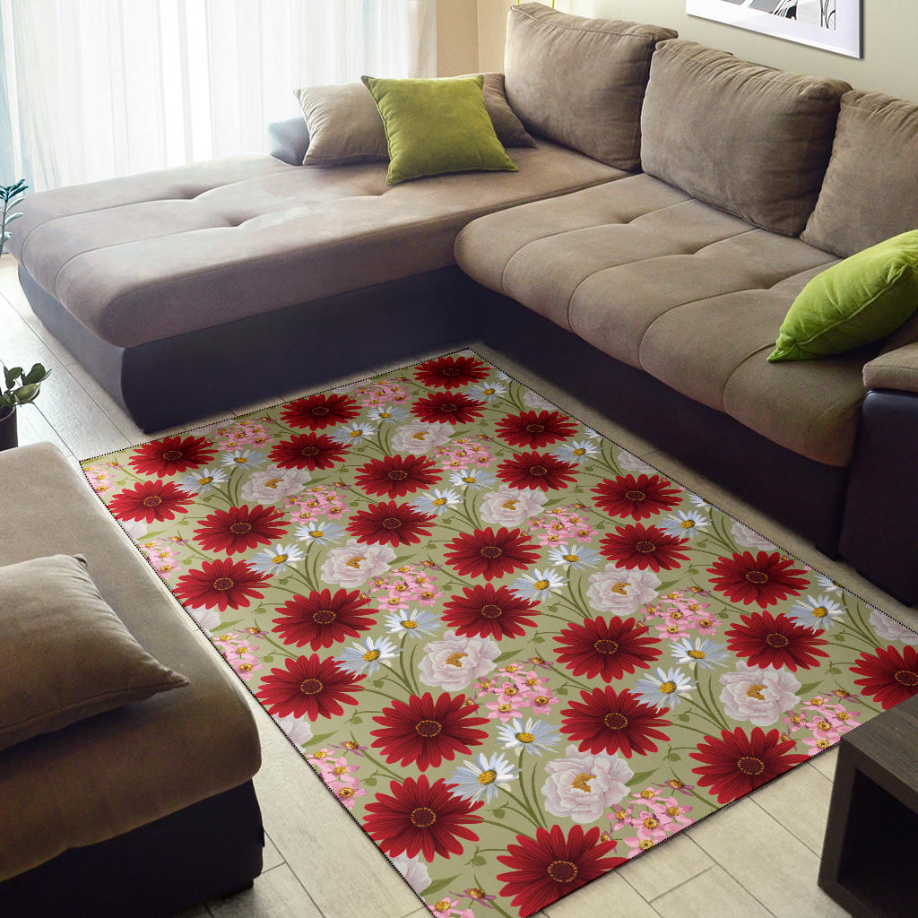 Gerberas Pattern Print Design GB07 Area Rugs