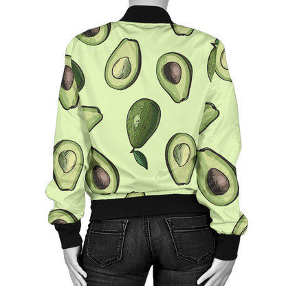 Avocado Pattern Print Design 02 Women's Bomber Jacket